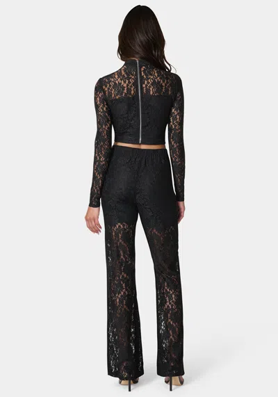 Bebe Two Piece Lace Jumpsuit In Black