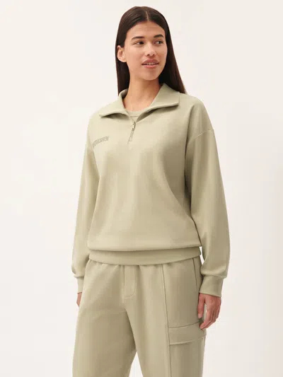 Pangaia Womens Dna Double Jersey Half Zip Sweatshirt In Neutral