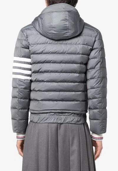 Thom Browne 4-bar Stripes Downfill Ski Jacket In Gray