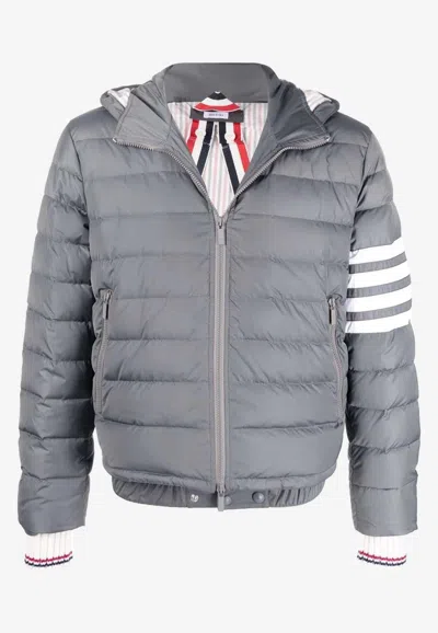 Thom Browne 4-bar Stripes Downfill Ski Jacket In Gray