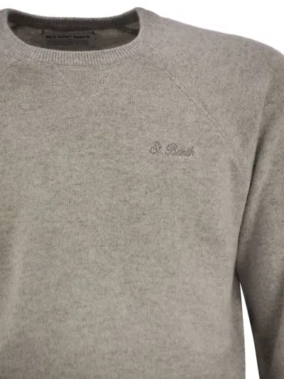 Mc2 Saint Barth Cashmere Blend Jumper With Plush Cut