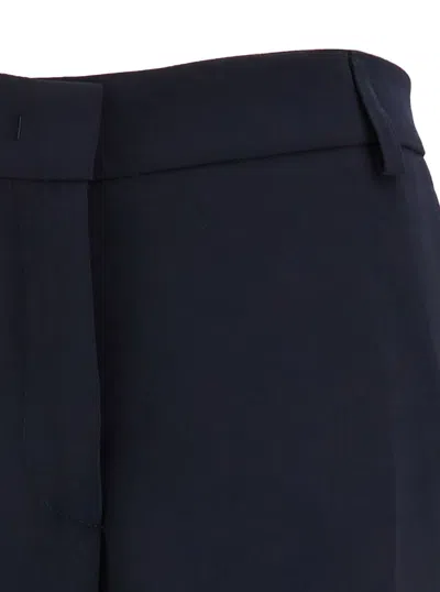 Plain Blue Straight Pants With Concealed Closure In Candy Woman In Blue