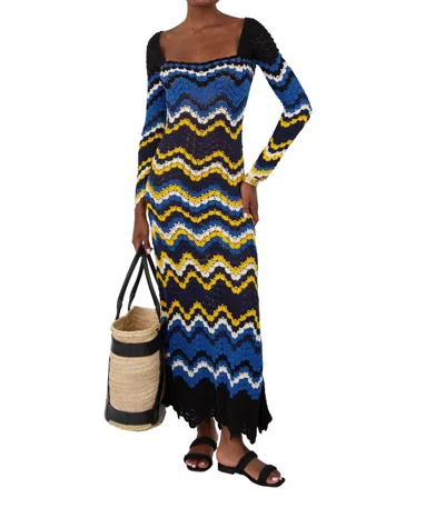 Escvdo Sumac Maxi Dress In Blues In Multi