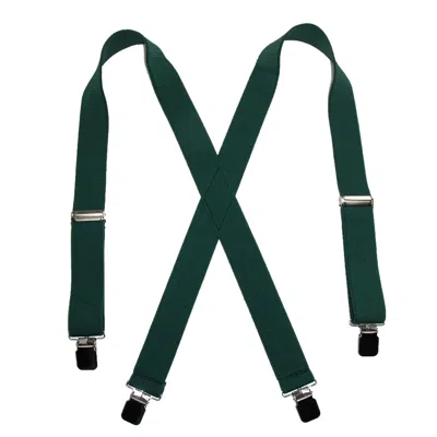 Ctm Men's Terry Casual Elastic Clip-end 1 1/2 Inch Suspenders In Green