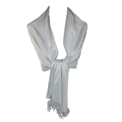 Ctm Women's Classic Pashmina Wrap Scarf Shawl (pack Of 2) In Silver