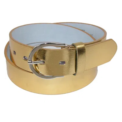 Ctm Womens Basic Bridle Belt In Gold
