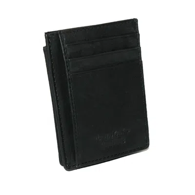 Paul & Taylor Men's Leather Front Pocket Credit Card Id Holder Wallet In Black