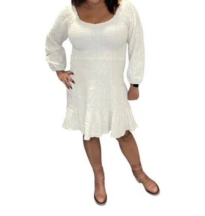 Saltwater Luxe Crinkle Ruched Ruffle Dress In White In White