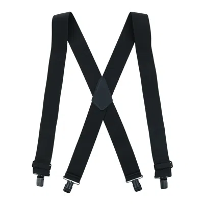 Perry Suspenders Men's Solid Color X-back Clip-end Suspenders In Black