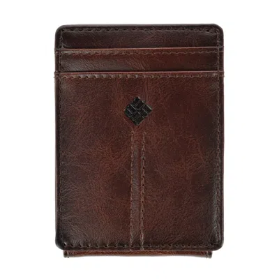 Columbia Men's Rfid Protected Front Pocket Wallet With Magnetic Money Clip In Brown