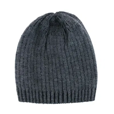 Ctm Men's Ribbed Knit Mixed Wool Beanie In Grey