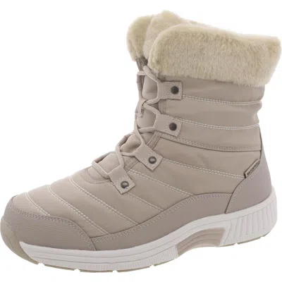 Orthofeet Alps Womens Waterproof Cold Weather Winter & Snow Boots In Beige
