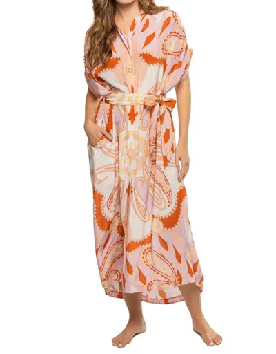 Carolina K Valerie Kaftan Dress In Maxi Paisley In Multi