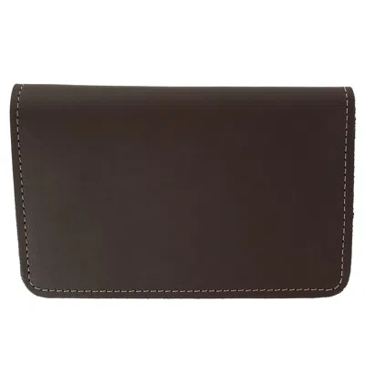 Ctm Leather Top Stub Checkbook Cover Wallet In Brown