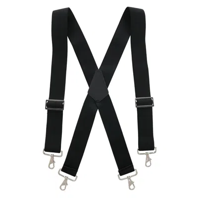 Ctm Men's Industrial Terry Logger Suspenders With Metal Swivel Hook Ends In Black