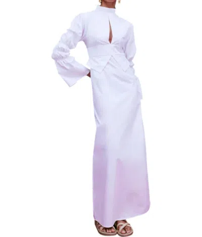 D'estree Keith Poplin Dress In White In White