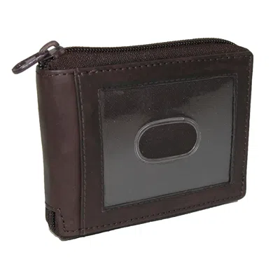 Paul & Taylor Men's Leather Zip Around Bifold Id Wallet In Brown