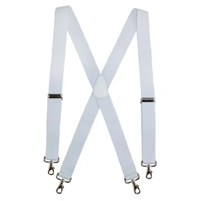 Ctm Men's Elastic Solid Color X-back Suspender With Swivel Hook Ends In White
