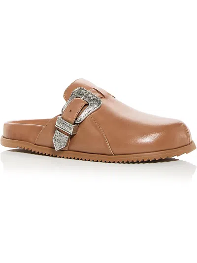 SCHUTZ GRACE WOMENS FAUX LEATHER SLIP ON MULES 