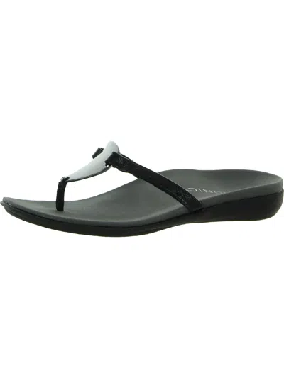 Vionic Raysa Womens Patent Leather Thong Flip-flops In Multi