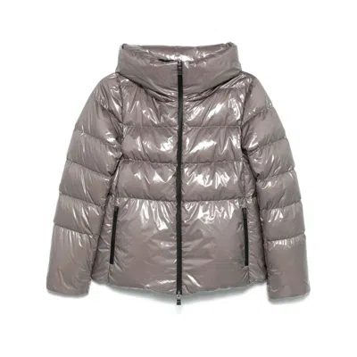 Herno Hooded Puffer Jacket In Gray