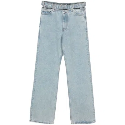 Y/project Belted Wide-leg Jeans In Blue