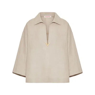 Valentino Linen Blouse In Multicolor