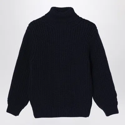 Douuod Blue Wool Turtleneck Sweater In Blue