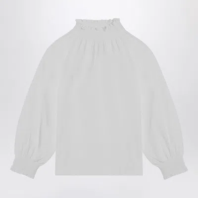 Douuod White Cotton Blouse In White