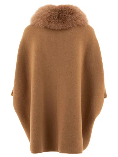 Giovi Wool And Cashmere Poncho Coats Beige