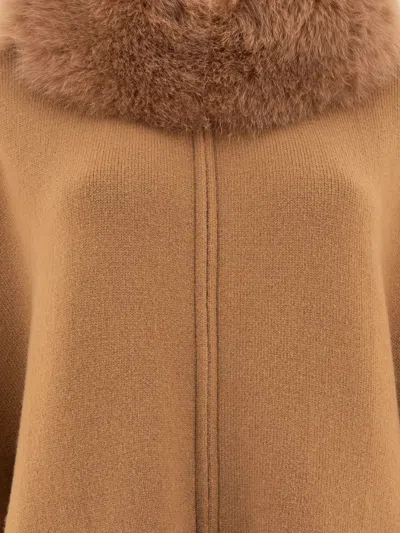 Giovi Wool And Cashmere Poncho Coats Beige