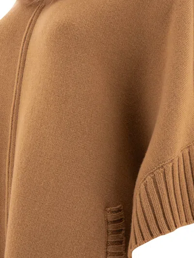 Giovi Wool And Cashmere Poncho Coats Beige