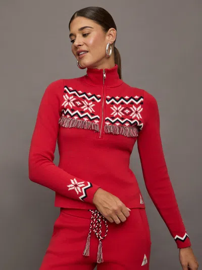The Upside Keystone Blanche Half Zip Sweatshirt In Red