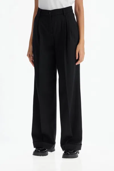 Shop Pinko Perù Crepe Wide-leg Trousers