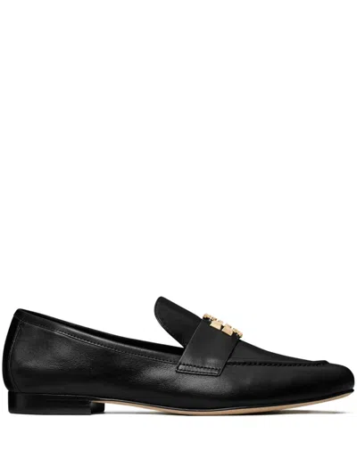 Tory Burch 'eleonor' Black Slip-on Loafers With Double T