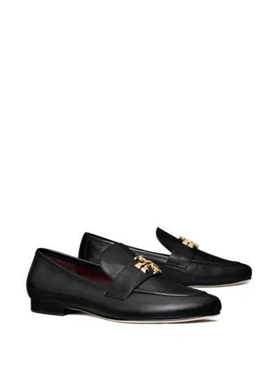 Tory Burch 'eleonor' Black Slip-on Loafers With Double T