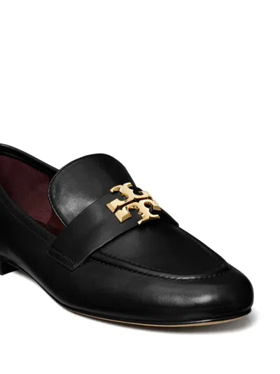 Tory Burch 'eleonor' Black Slip-on Loafers With Double T