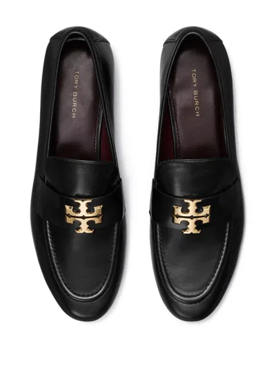Tory Burch 'eleonor' Black Slip-on Loafers With Double T