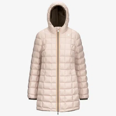 K-way Lily Plus.2 Double Short Down Jacket In Brown