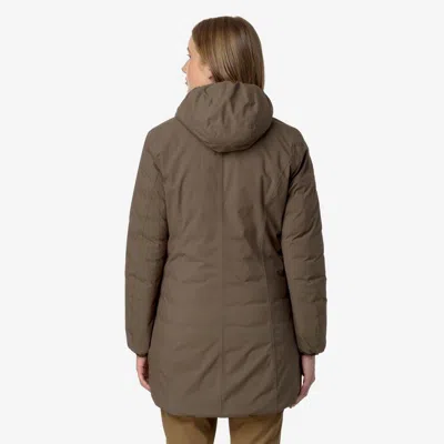 K-way Lily Plus.2 Double Short Down Jacket In Brown