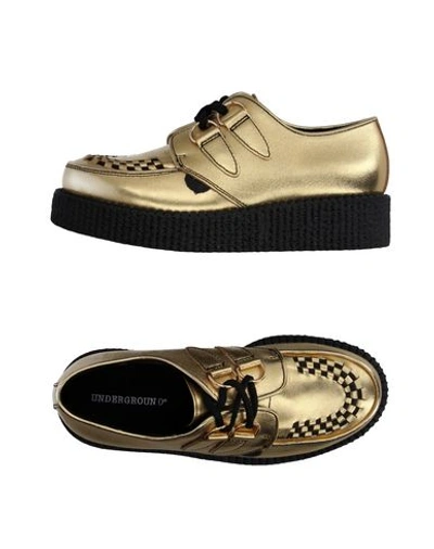 Underground Laced Shoes In Gold