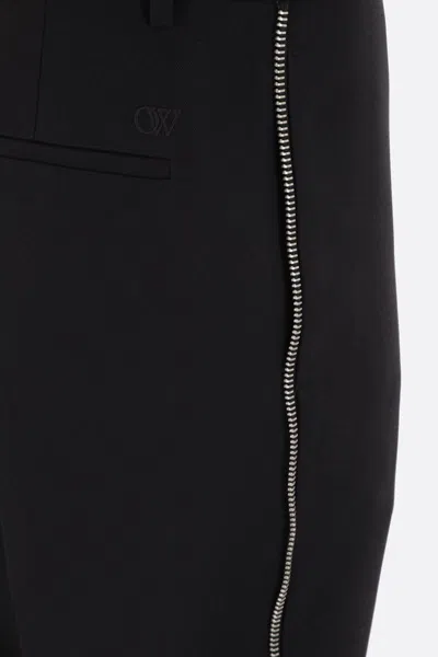 Off-white Tailored Trousers With Back Pockets And Belt Loops In Black