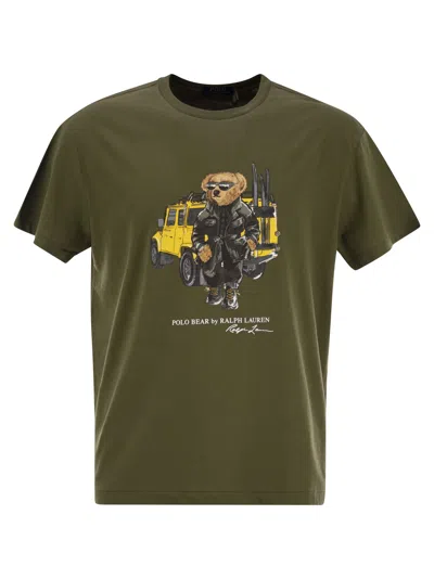 Polo Ralph Lauren Classic Fit Polo Bear T-shirt In Olive