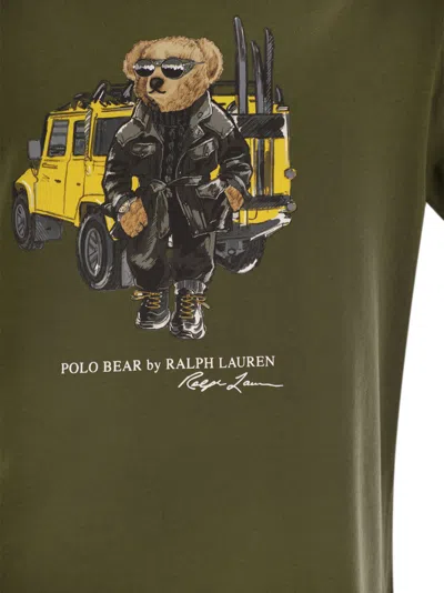 Shop Polo Ralph Lauren Polo Bear Jersey Classic Fit T Shirt In Olive