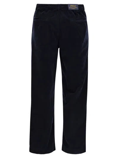 Polo Ralph Lauren Easy Pant Pleated 8w Corduroy Clothing In Navy