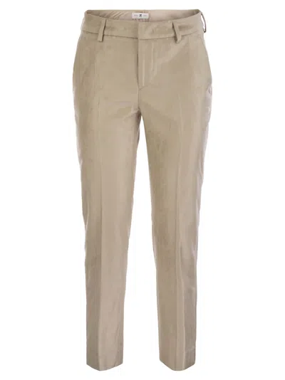 Pt Torino New York - Velvet Trousers In Ivory