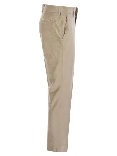 Pt Torino New York - Velvet Trousers In Ivory
