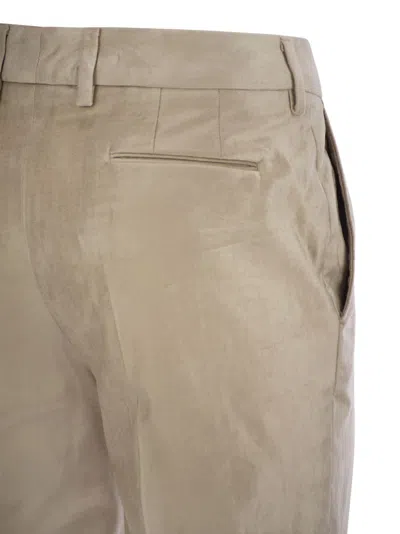 Pt Torino New York - Velvet Trousers In Ivory