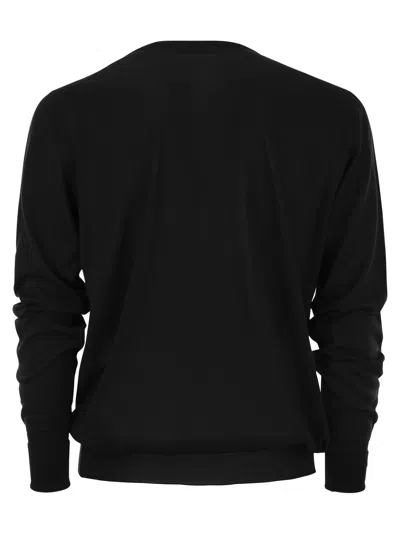 Pt Torino Crew-neck Sweater In Wool In Black