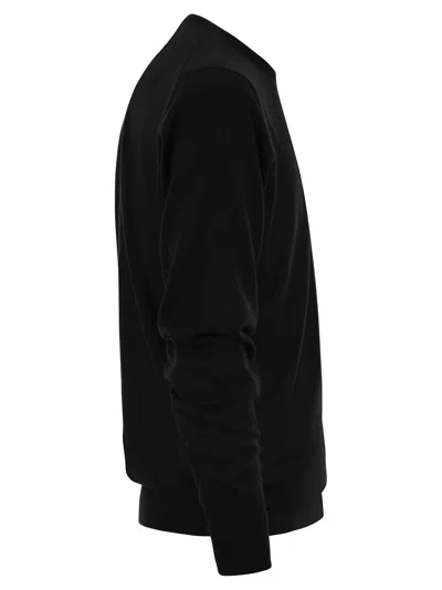 Pt Torino Crew-neck Sweater In Wool In Black